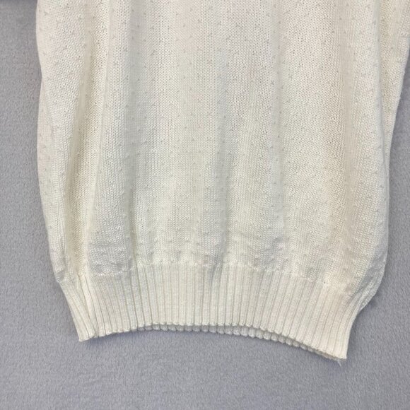 Vintage Bay Point Threads Womens Short Sleeve Sweater Small S White Embroidered - Picture 8 of 12